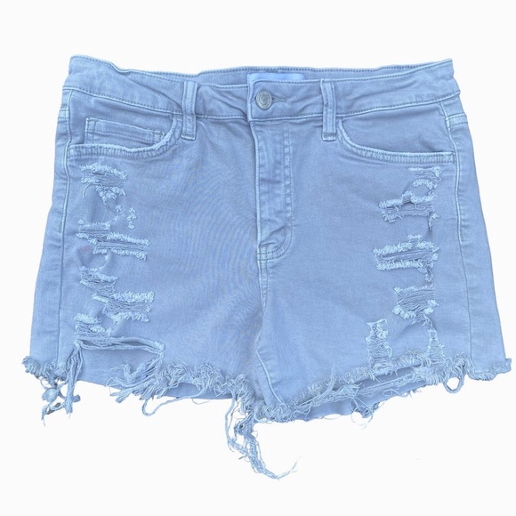 VERVET BY FLYING MONKEY Pants - VERVET BY FLYING MONKEY women’s grey green distressed shorts button fly size L